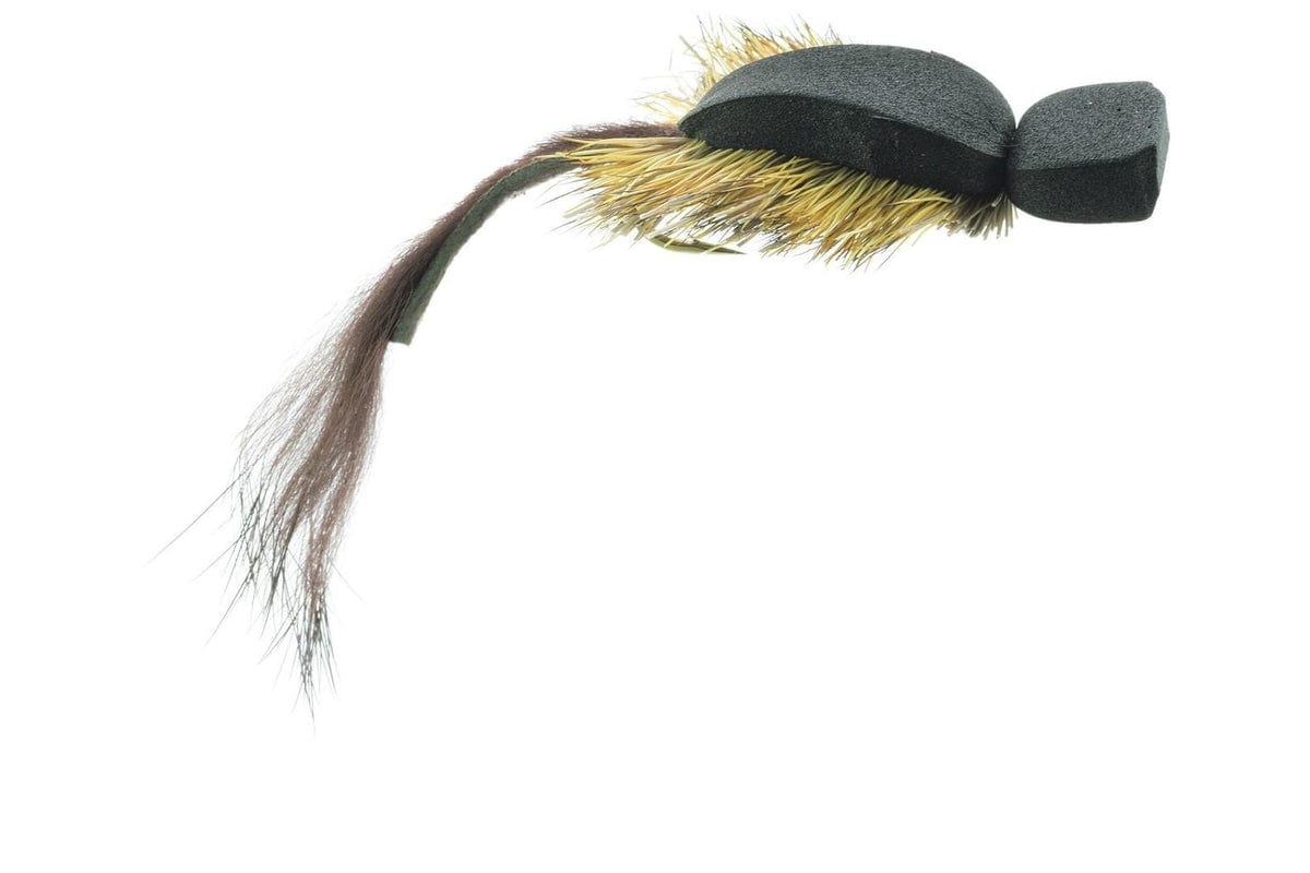 Ken Morrish's Morrish Mouse, tied by Umpqua — spun and trimmed deer-hair body under a black foam back and head, with a long soft tail