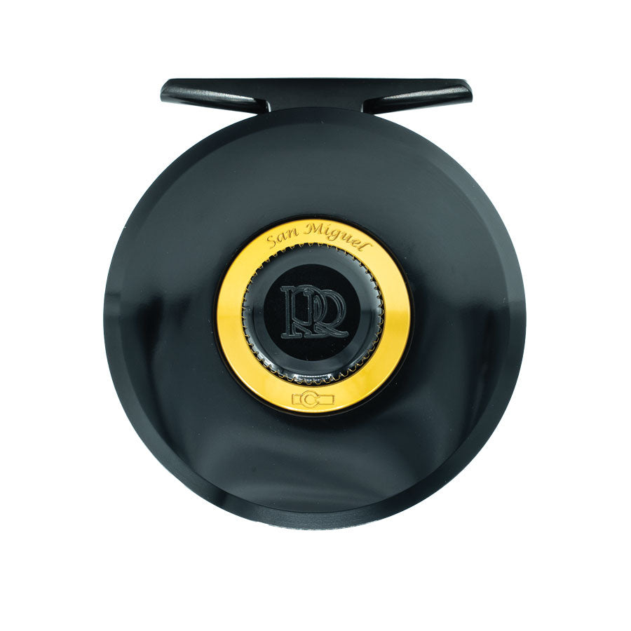The Ross San Miguel classic trout fly reel in black and gold (photo: Ross Reels)