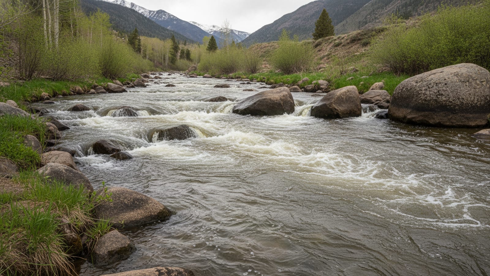 The South Platte in full, fast spring runoff