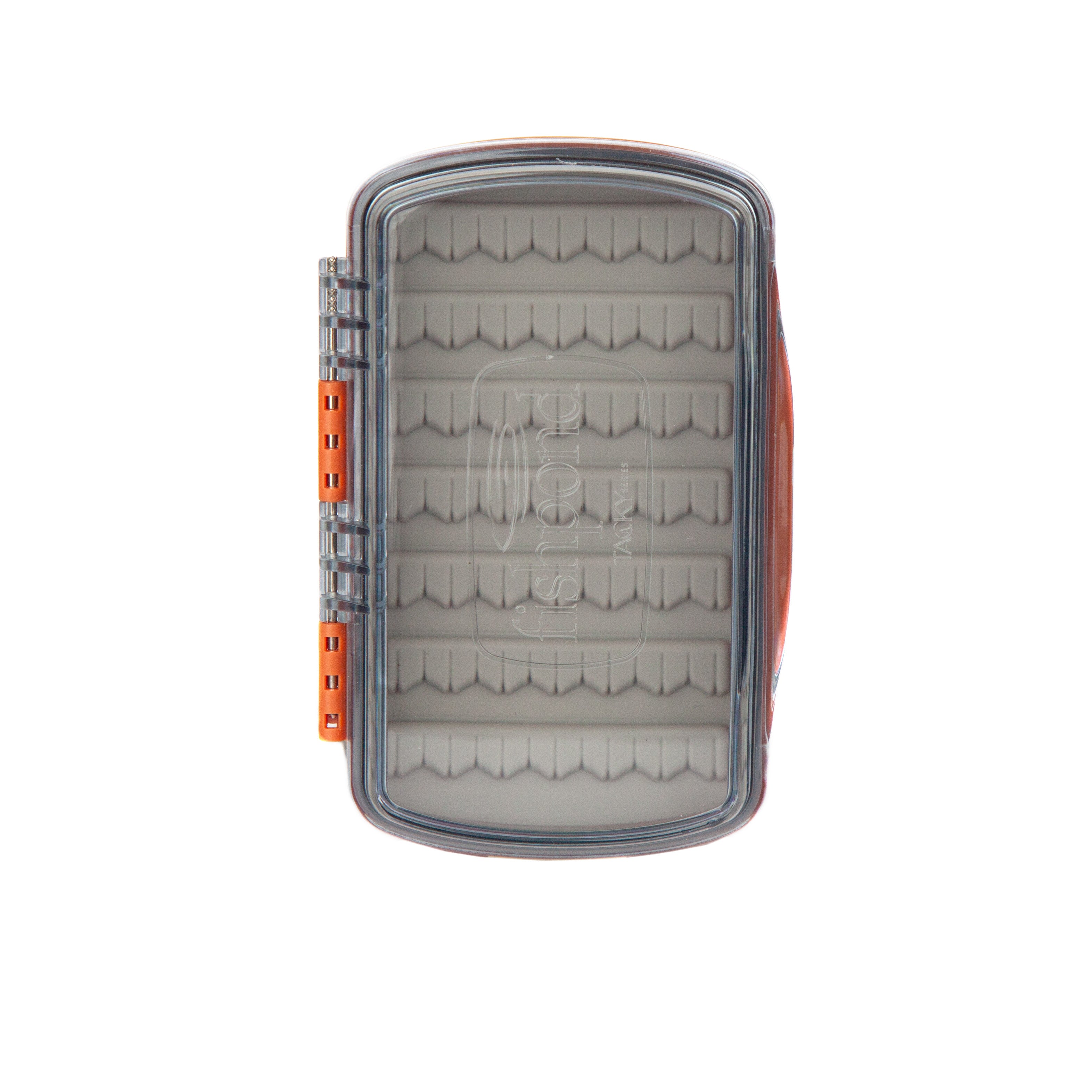 A Tacky Pescador Small fly box in clear — waterproof, see-through lids, slotted-silicone foam (photo: Fishpond / Tacky)