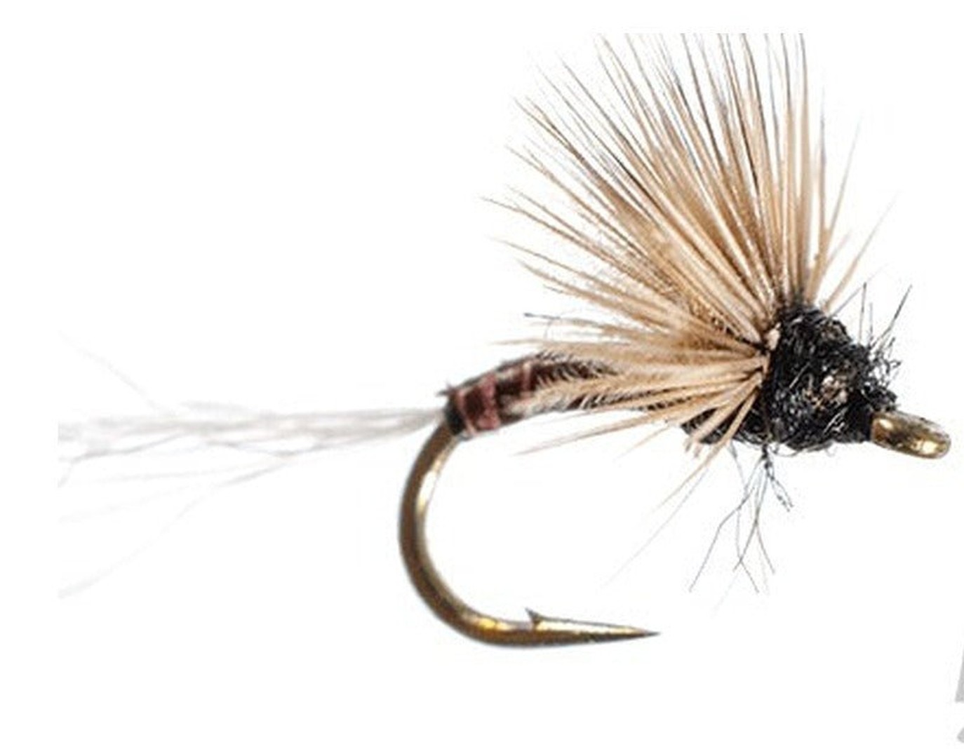 Steve's Sipper Dun in Trico — a deer-hair comparadun with a black thorax and long white tails, the dun stage before the spinner fall starts (photo: Montana Fly Company)