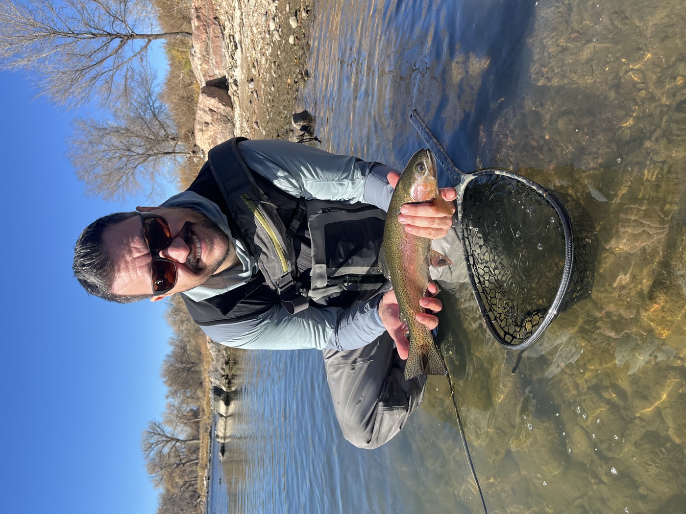 A South Platte rainbow that came up for a well-floated dry fly — the whole point of getting your floatant right