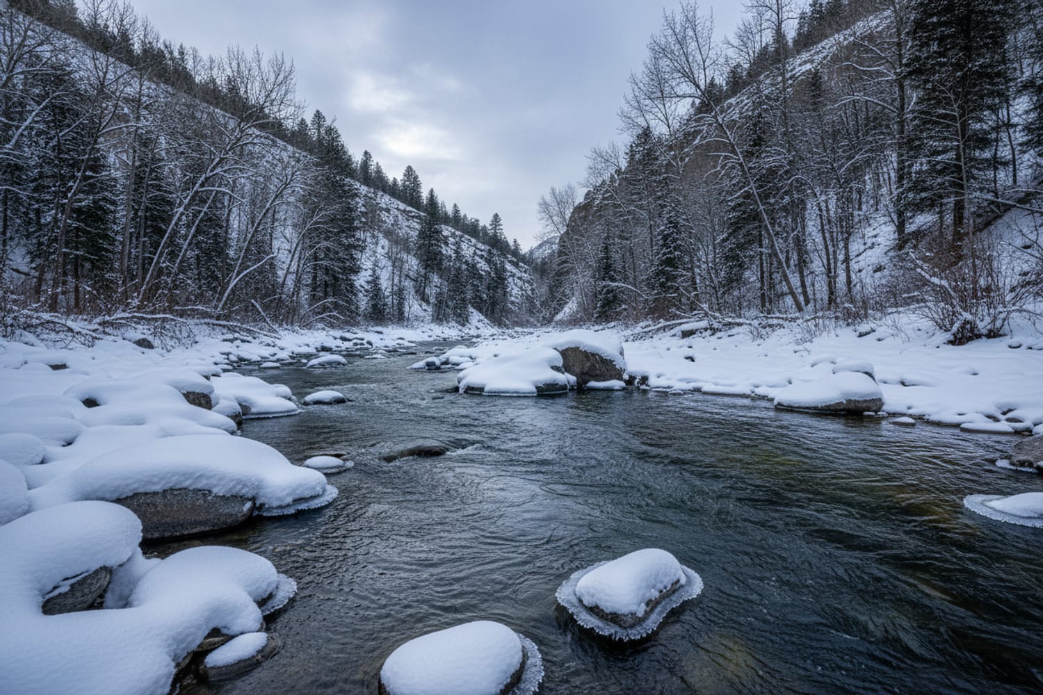 fall fly fisherman on a rocky river bank